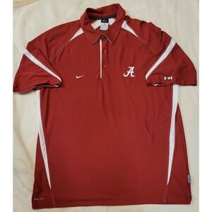 NIKE DRI FIT ALABAMA CRIMSON TIDE MENS DARK RED SHORT SLEEVE POLO SIZE XL